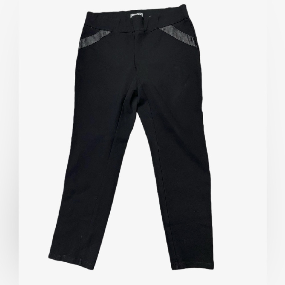 Laura plus Pants with Faux Leather Panels